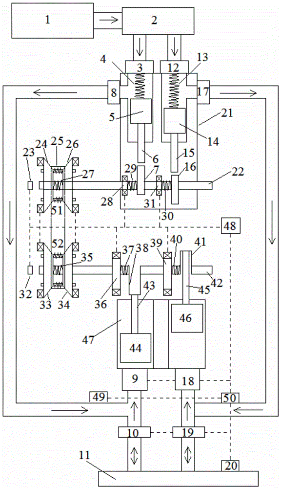 Energy-saving diesel engine having multistage variable oil-supply transmission ratio and multiple running modes