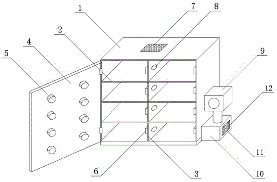 Shoe cabinet with functions of ventilation and drying