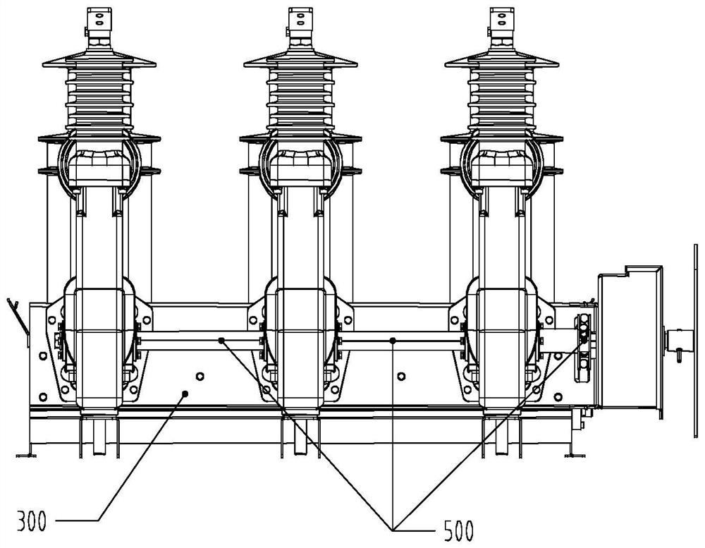 Slow-closing type outdoor alternating-current high-voltage isolating switch with built-in fracture
