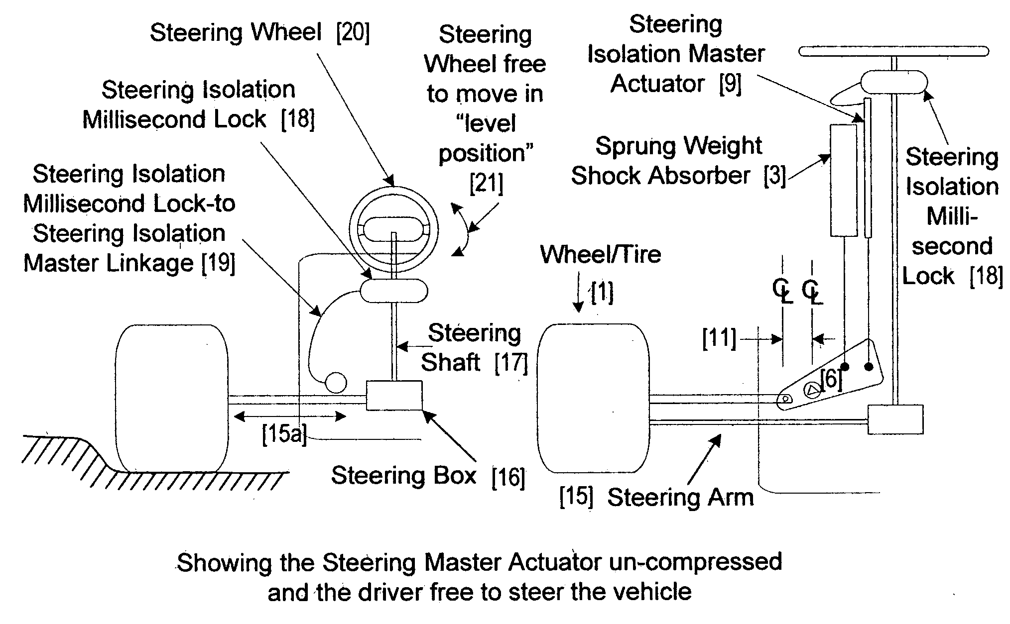 Method to isolate vehicle steering shock from the driver