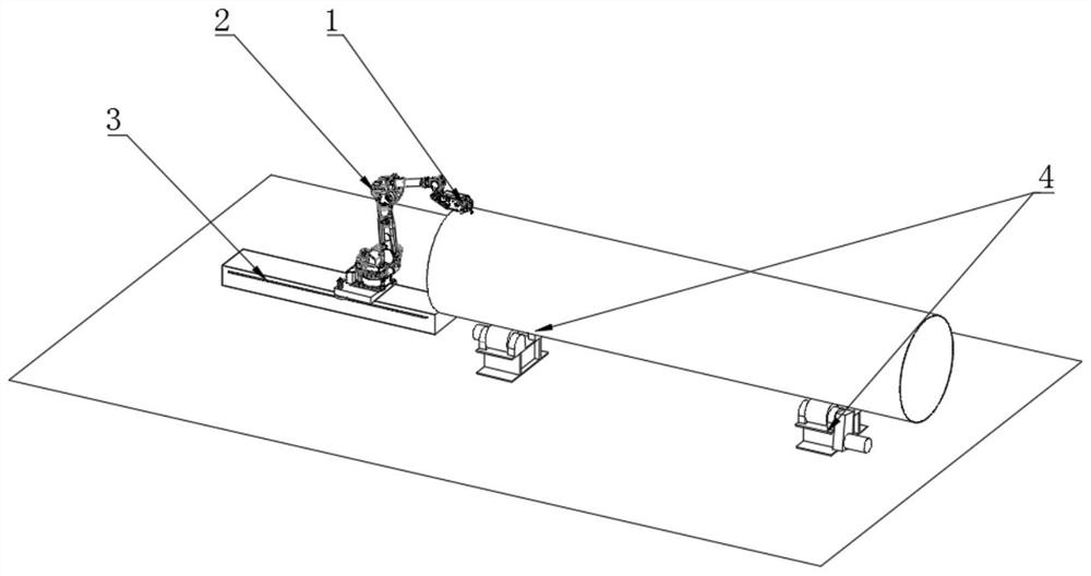 Grinding method of steel pipe end spiral weld grinding robot