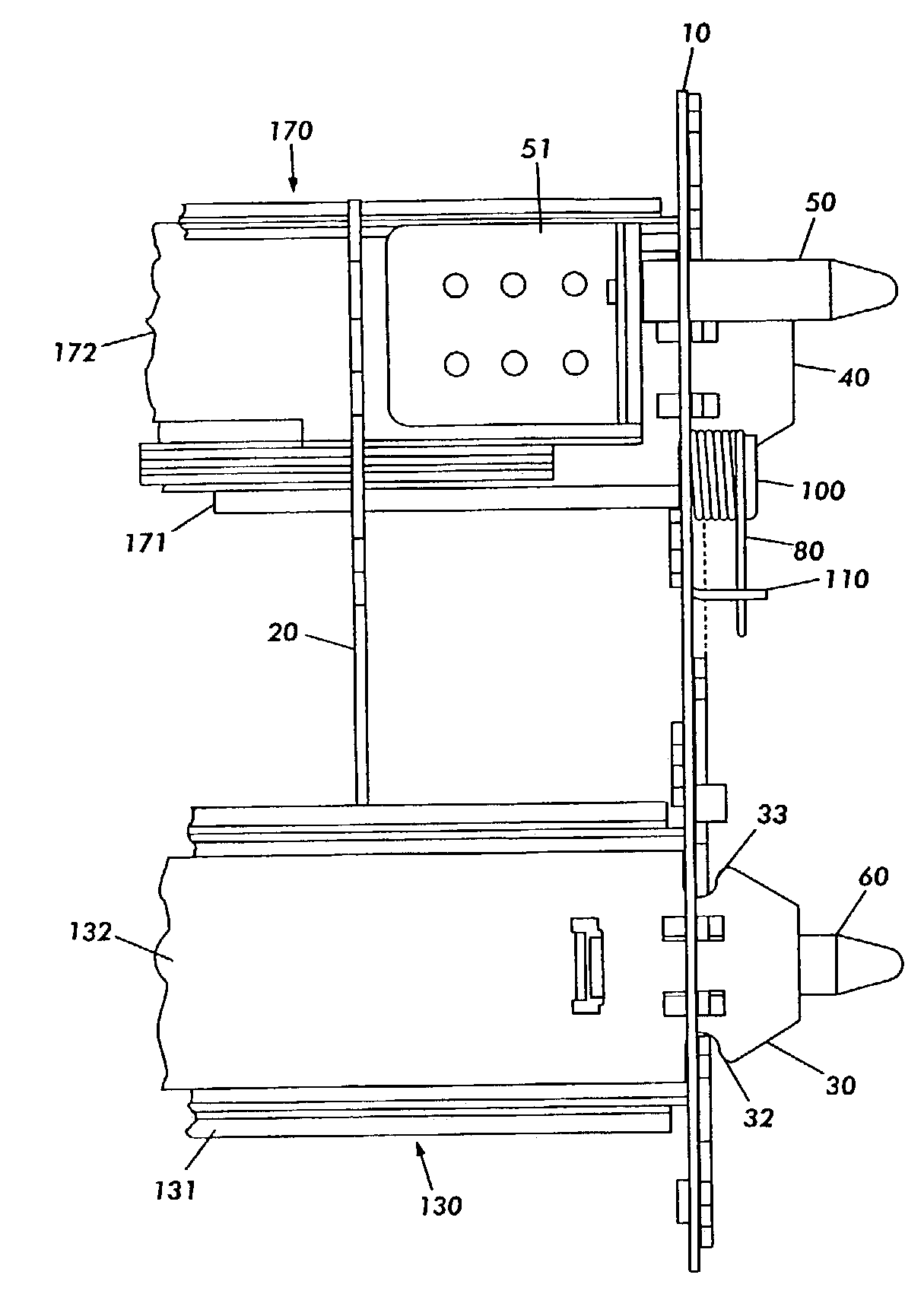 Apparatus and methods for connecting a movable subsystem to a frame
