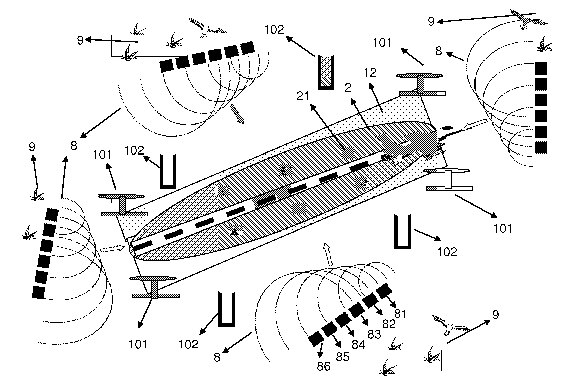 Active non-lethal avian denial infrasound systems and methods of avian denial