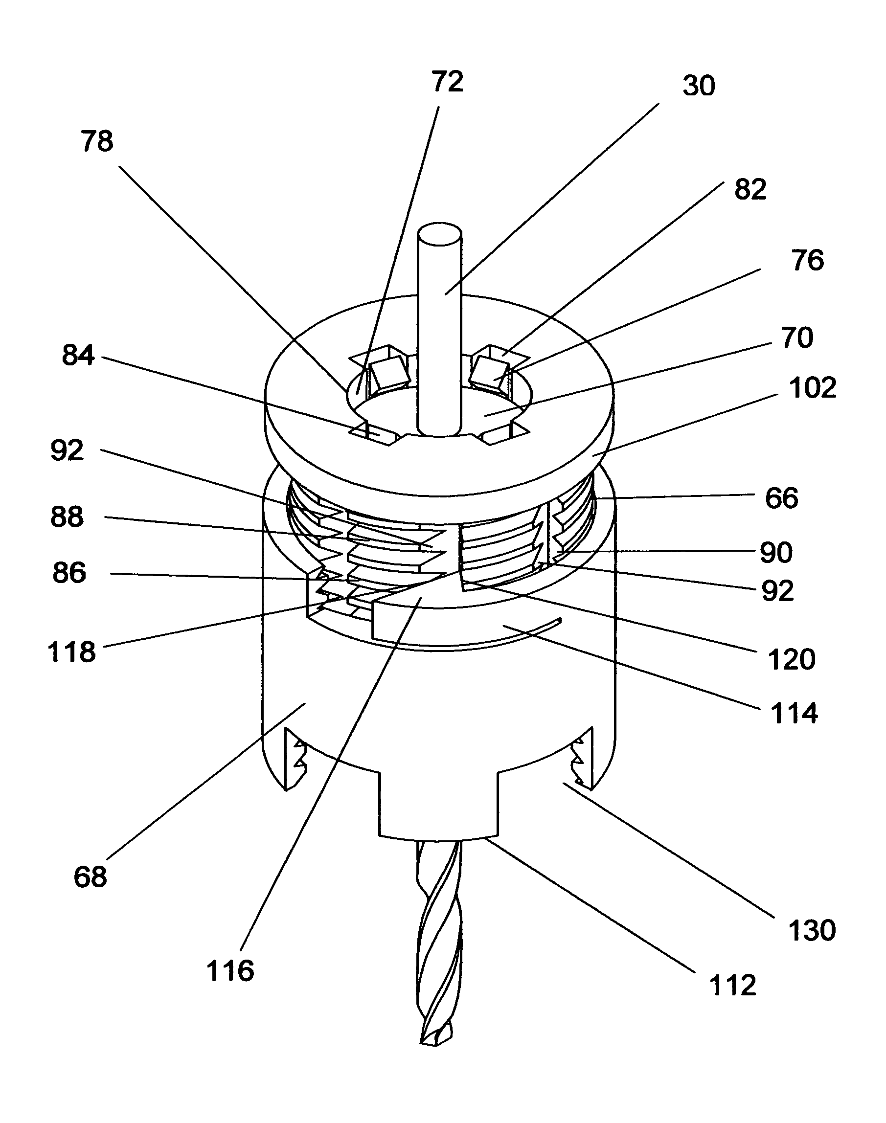 Depth limiting device for a boring tool