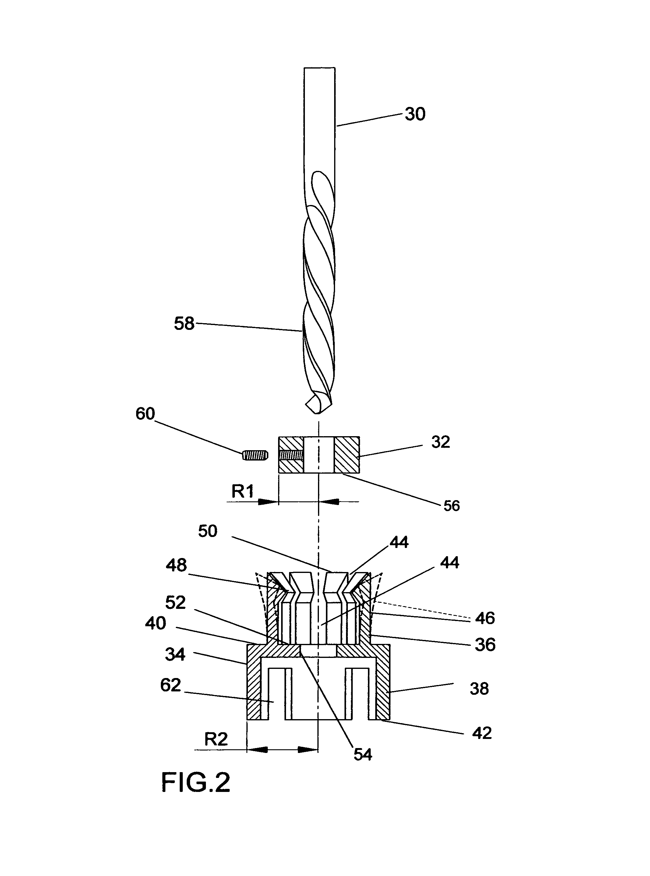 Depth limiting device for a boring tool