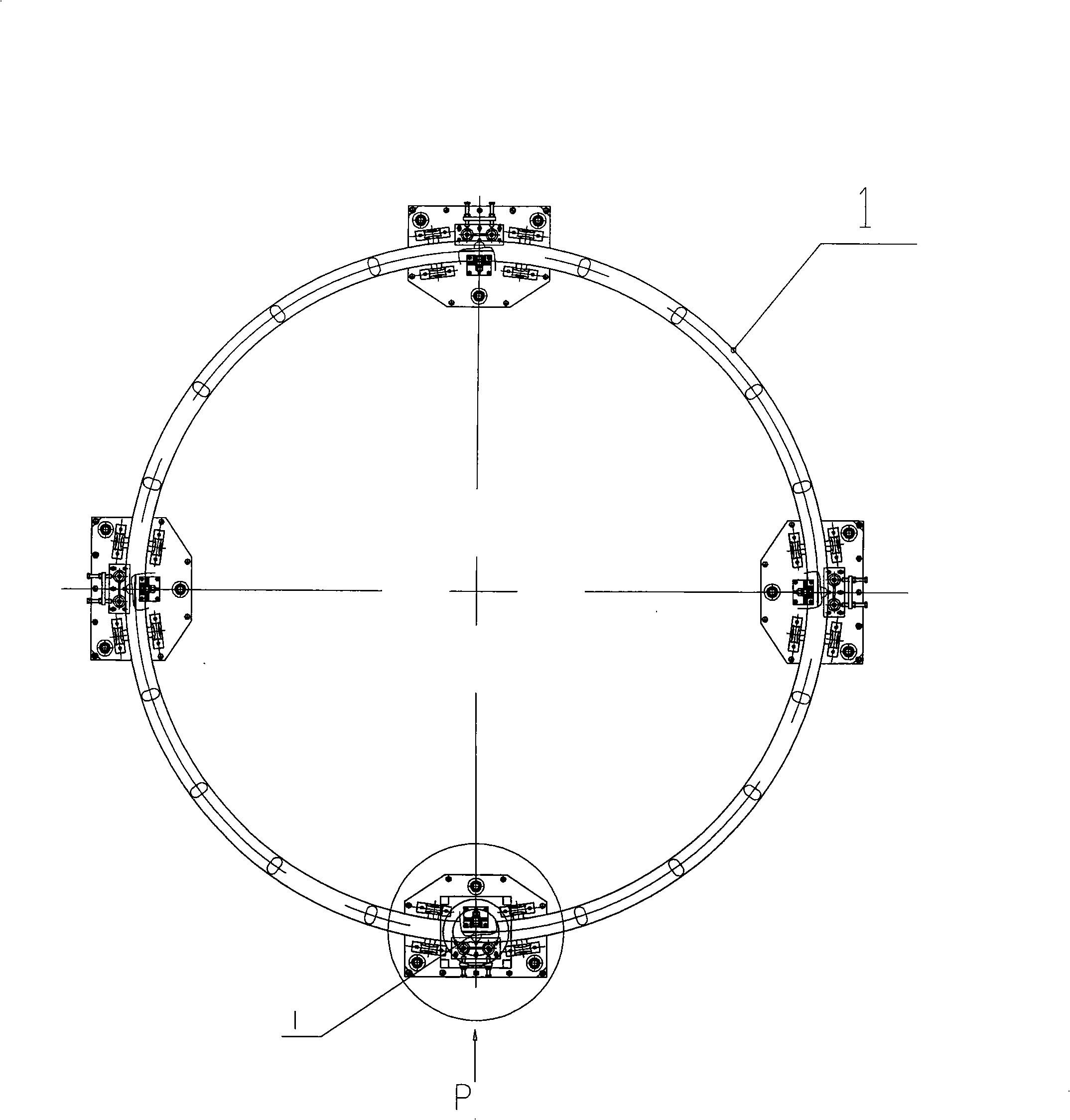 Center loop mechanism in plane segmenting product line rotary device