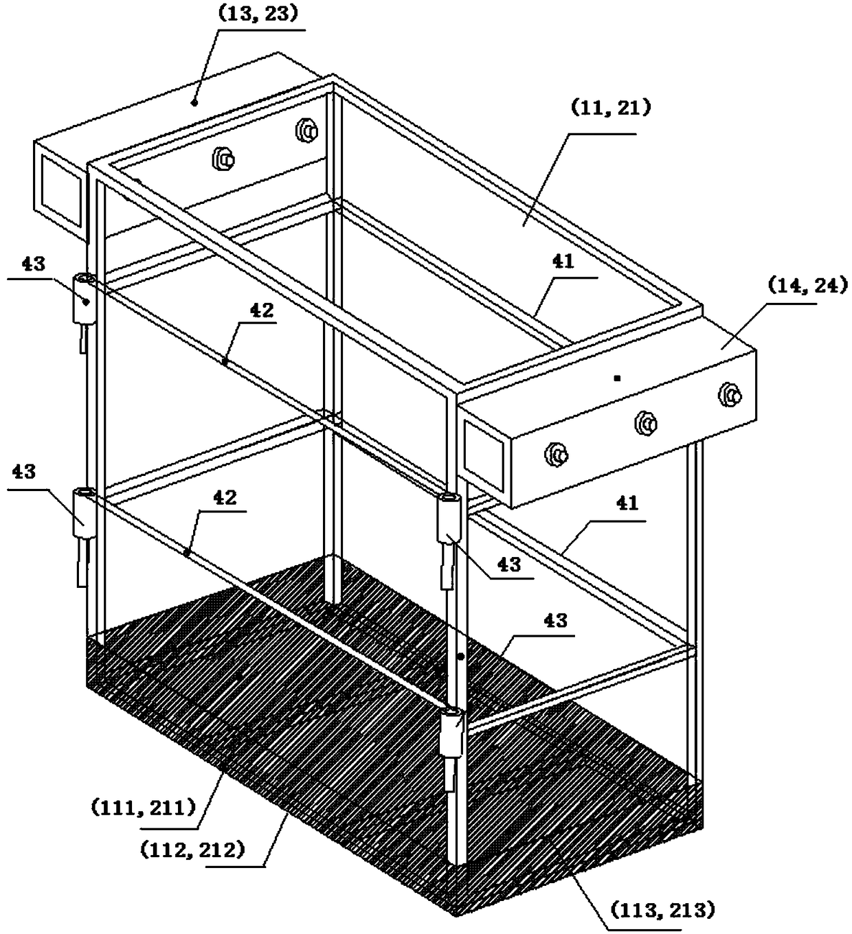 A safety hanging basket for working at heights and its construction method