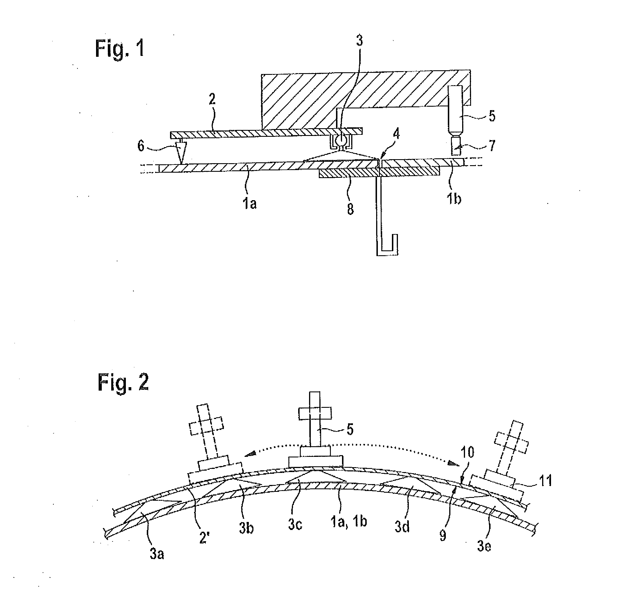 Device for the temporary position fixing of aircraft structures to be interconnected