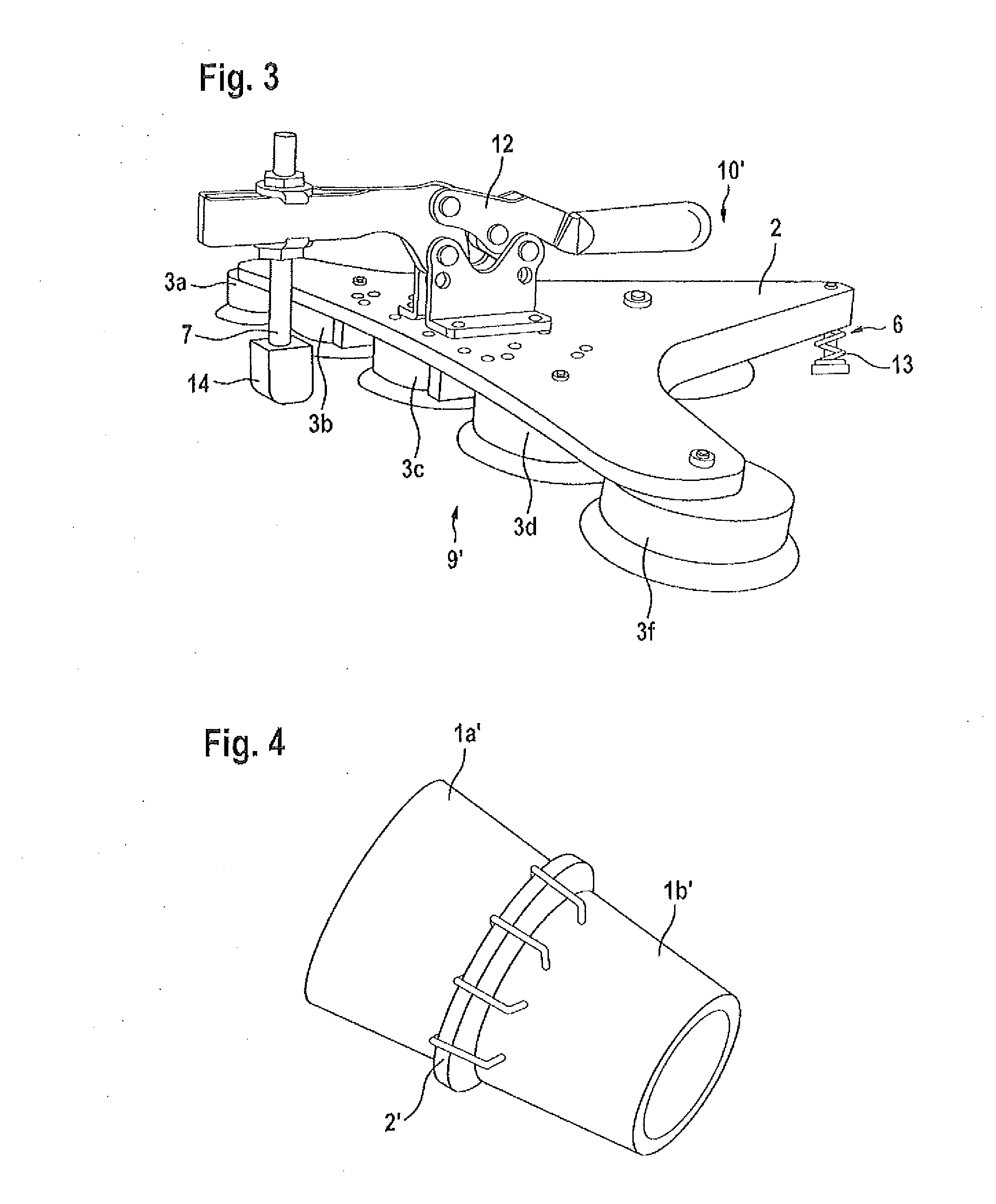 Device for the temporary position fixing of aircraft structures to be interconnected
