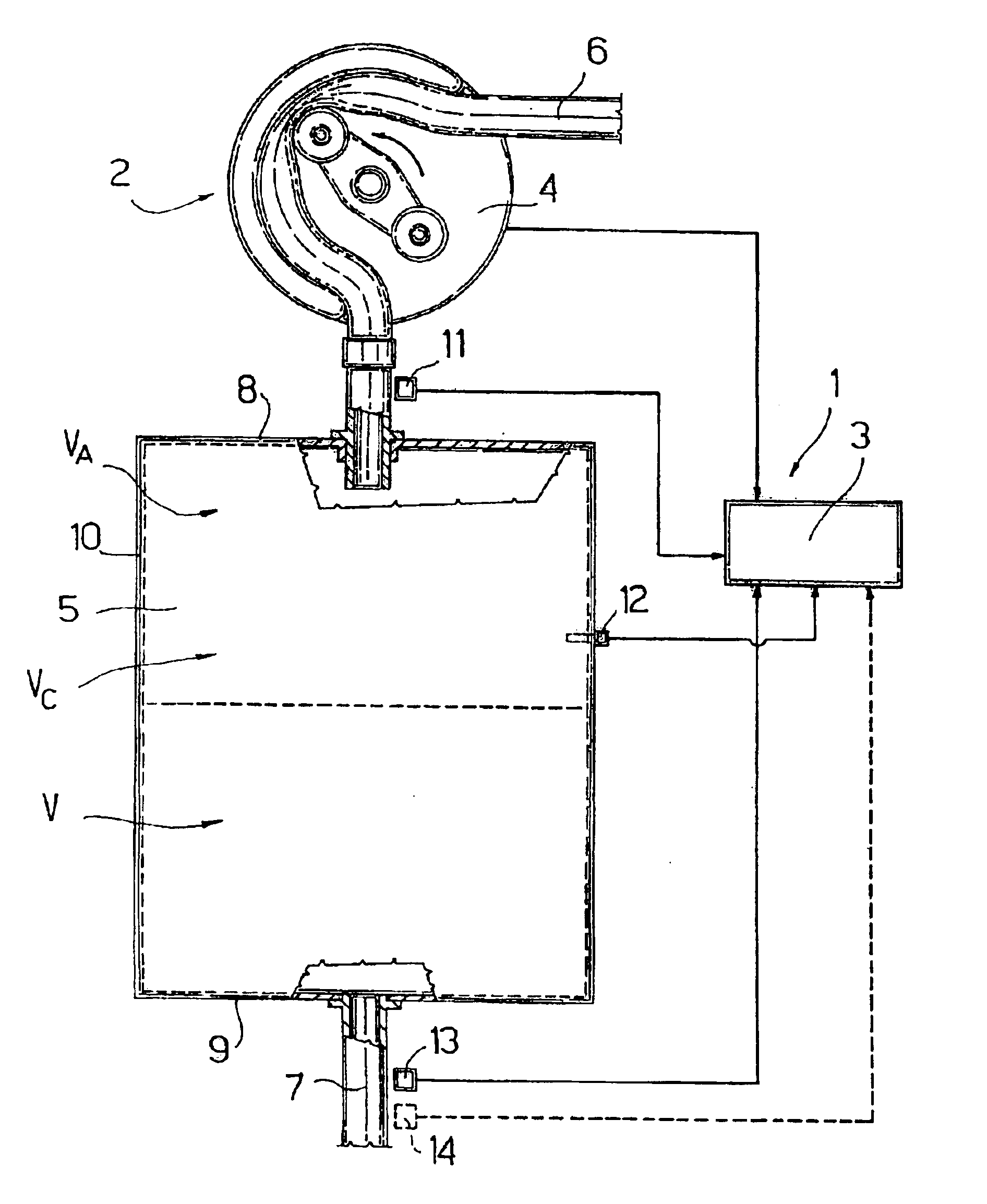 Method for detecting a liquid level in a container in a circuit and a dialysis machine for actuating the method