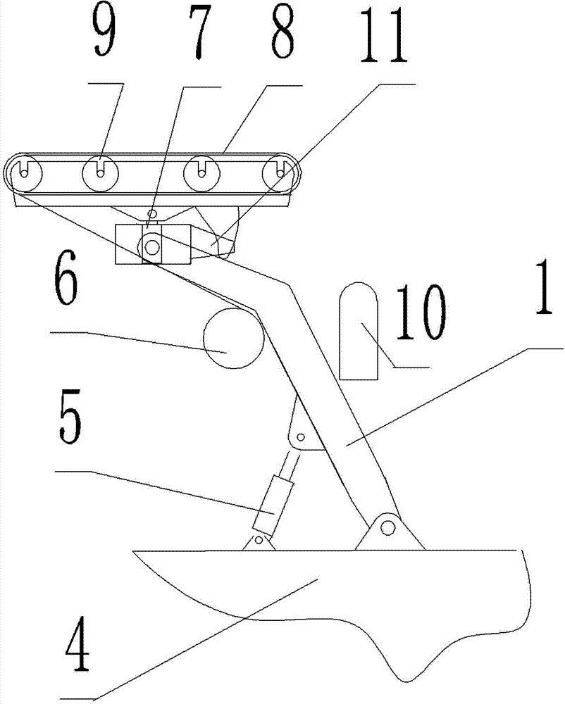 Temporary supporting device of driving machine