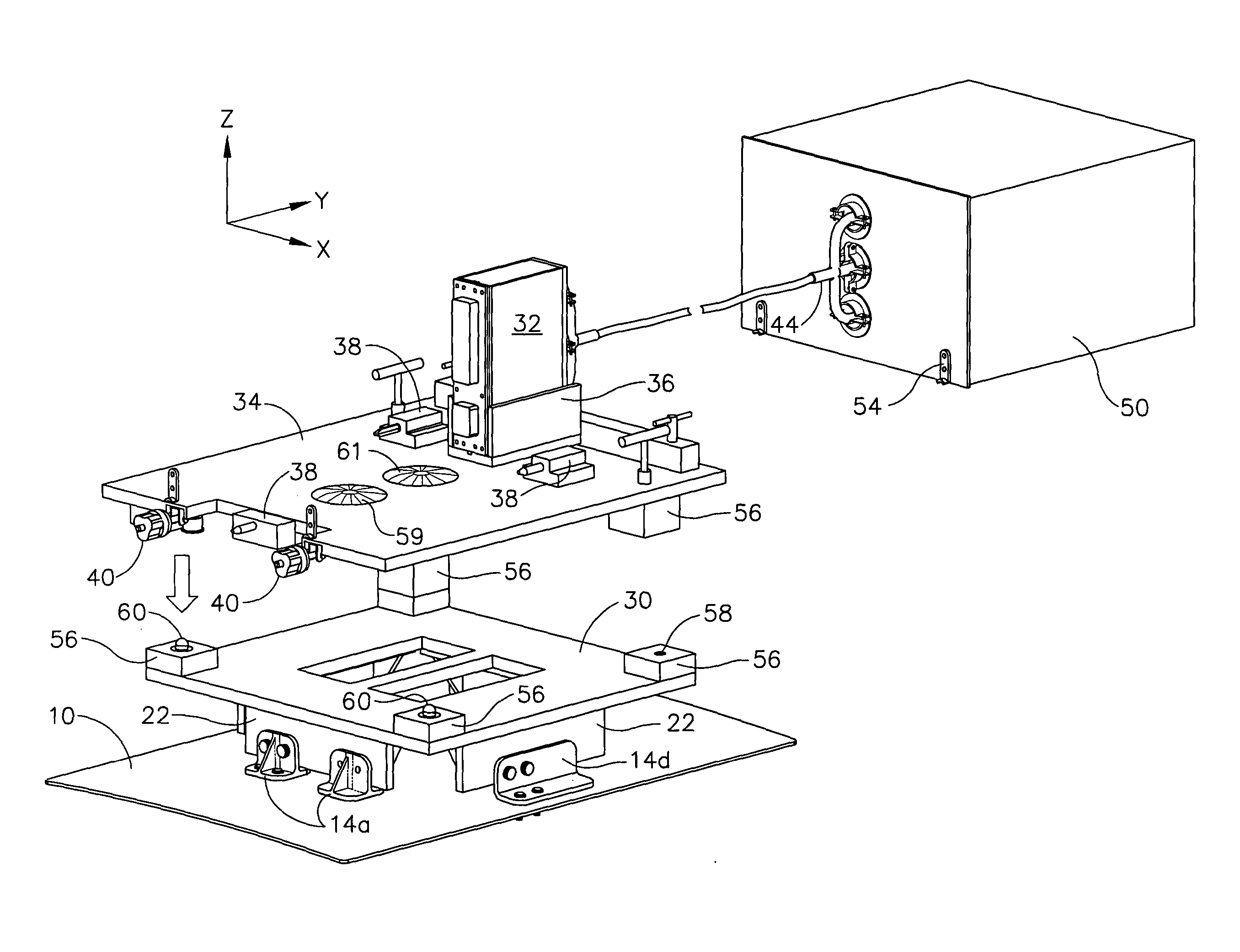 Method and apparatus to align auxiliary aircraft equipment attitude and heading