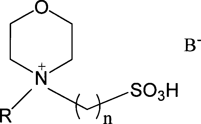 Catalytic esterification method for sulfonic group functionalization morpholine hyamine ion liquid