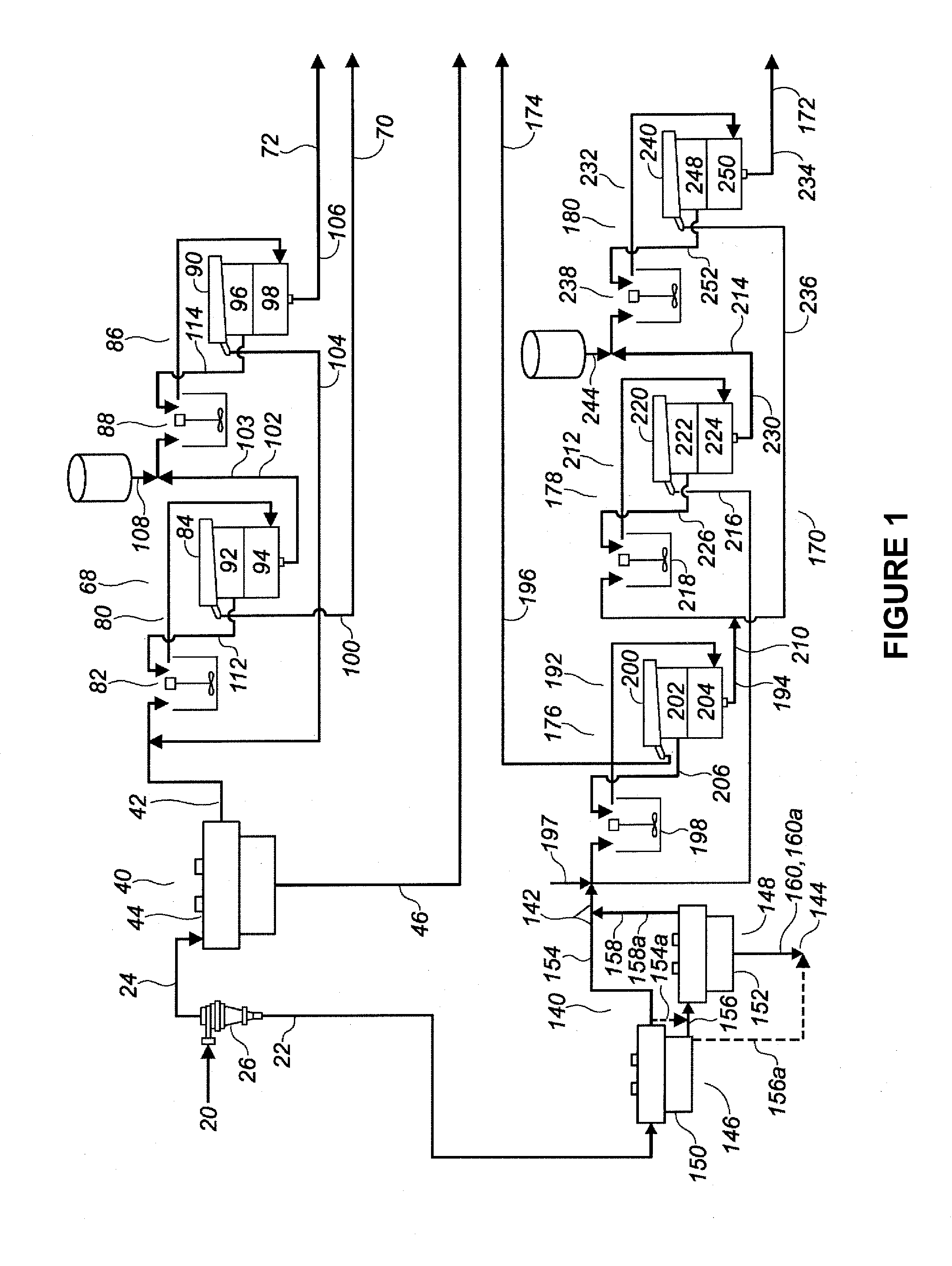 Methods for separating a feed material derived from a process for recovering bitumen from oil sands