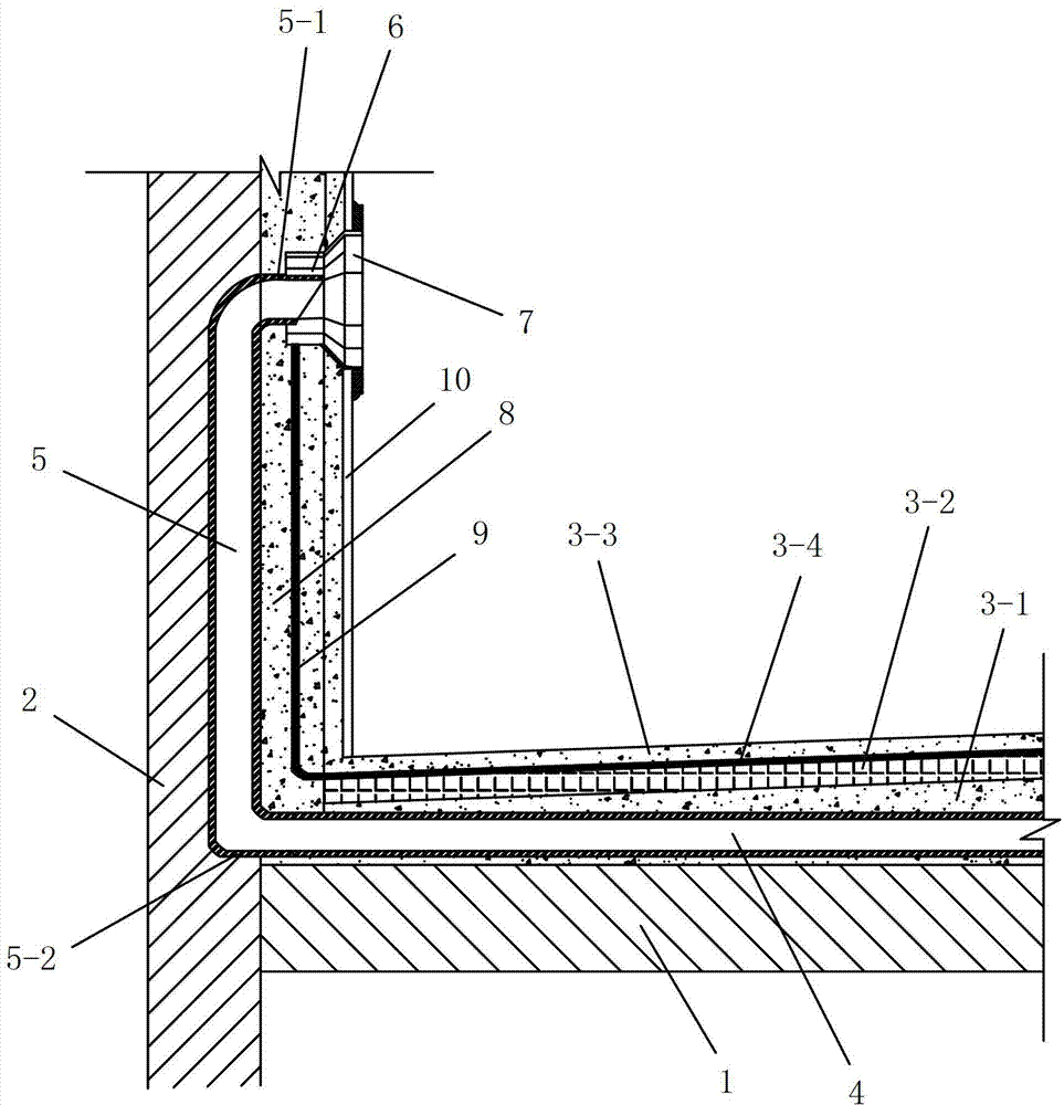 Construction process of concealed roofing exhaust hole