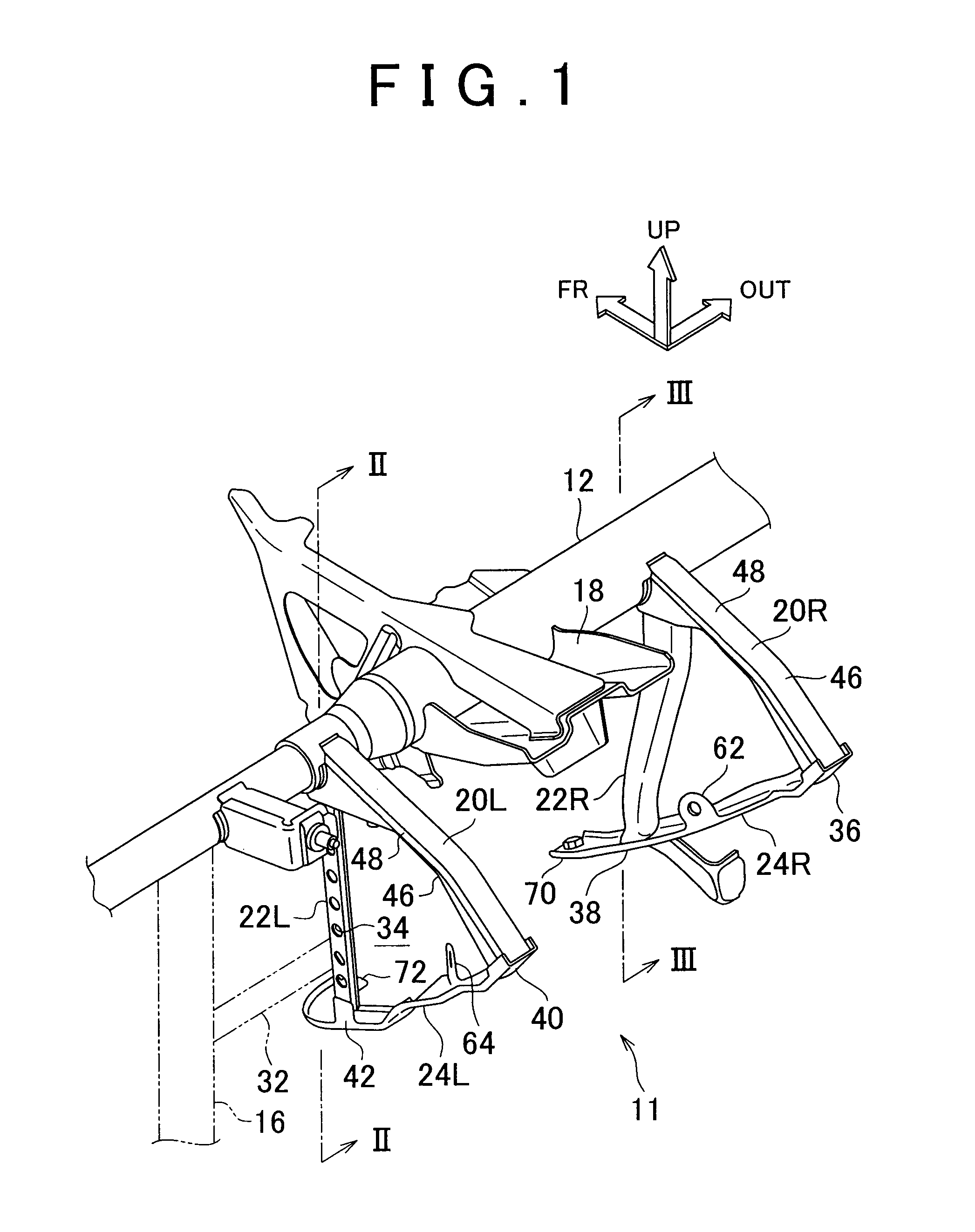 Rearward pedal movement restraint assembly for vehicle