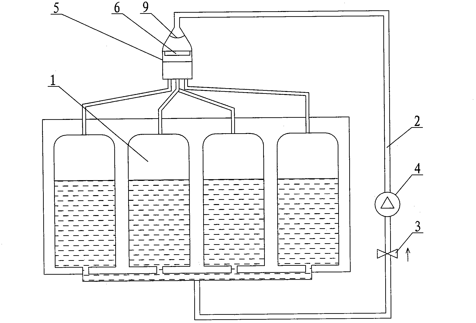 Water circulating system of dyeing and finishing machine