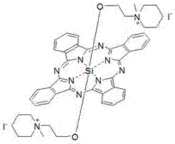 A silicon phthalocyanine with an axial ester bond linking piperidine or morpholine derivatives