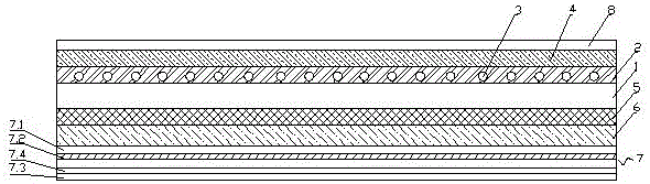 Anti-fouling type high-color-fastness fabric with composite silk fabric layer