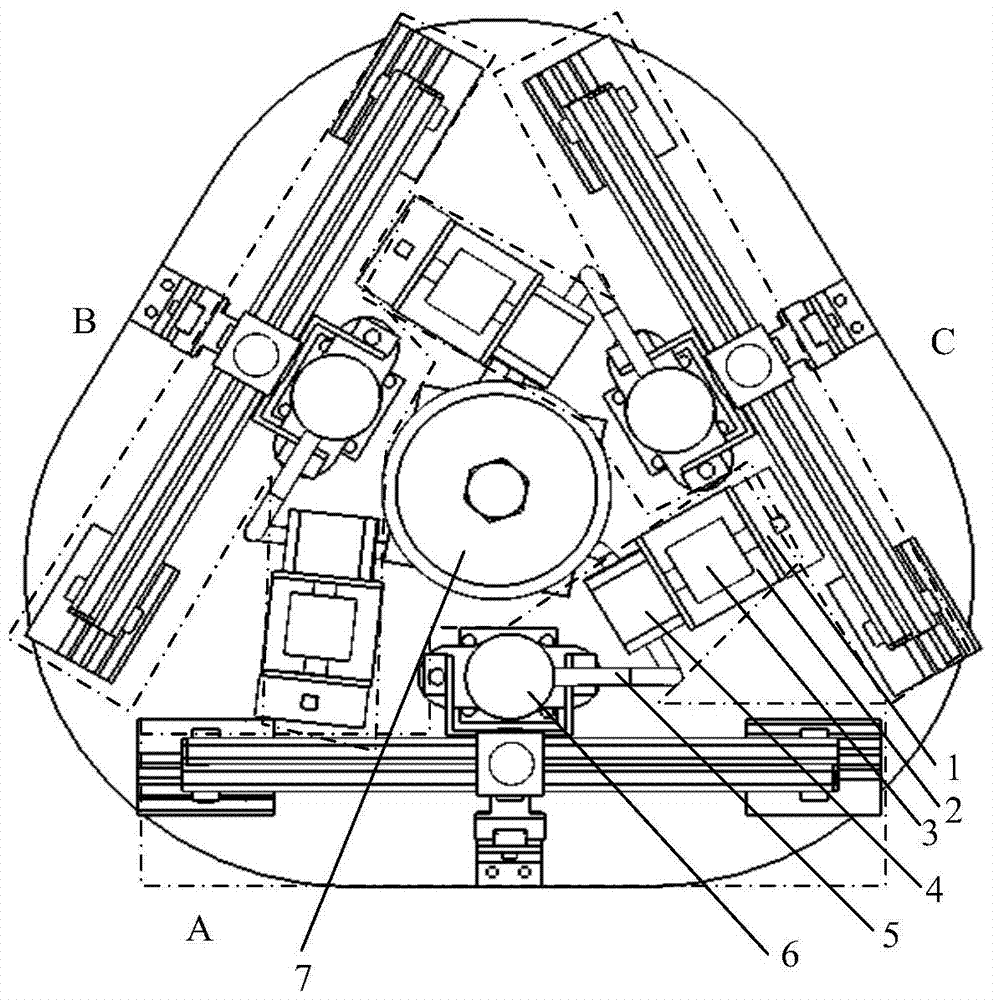 A three-degree-of-freedom lifting device directly driven by a hydraulic pump
