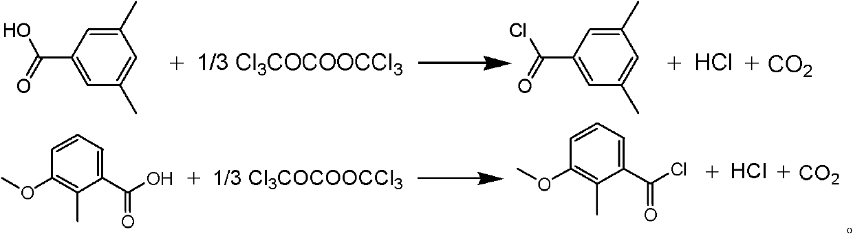 Synthesis method of methoxyfenozide key intermediate-substituted methyl benzoyl chloride