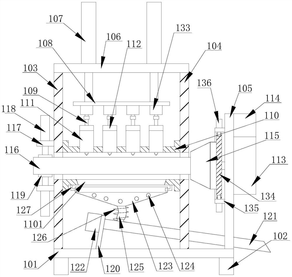 Drill rod cleaning mechanism of mechanical drilling device for round bar materials