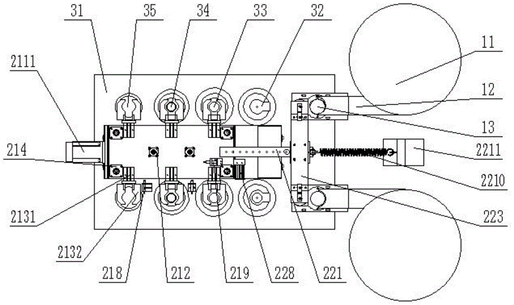 A multi-station material transfer system