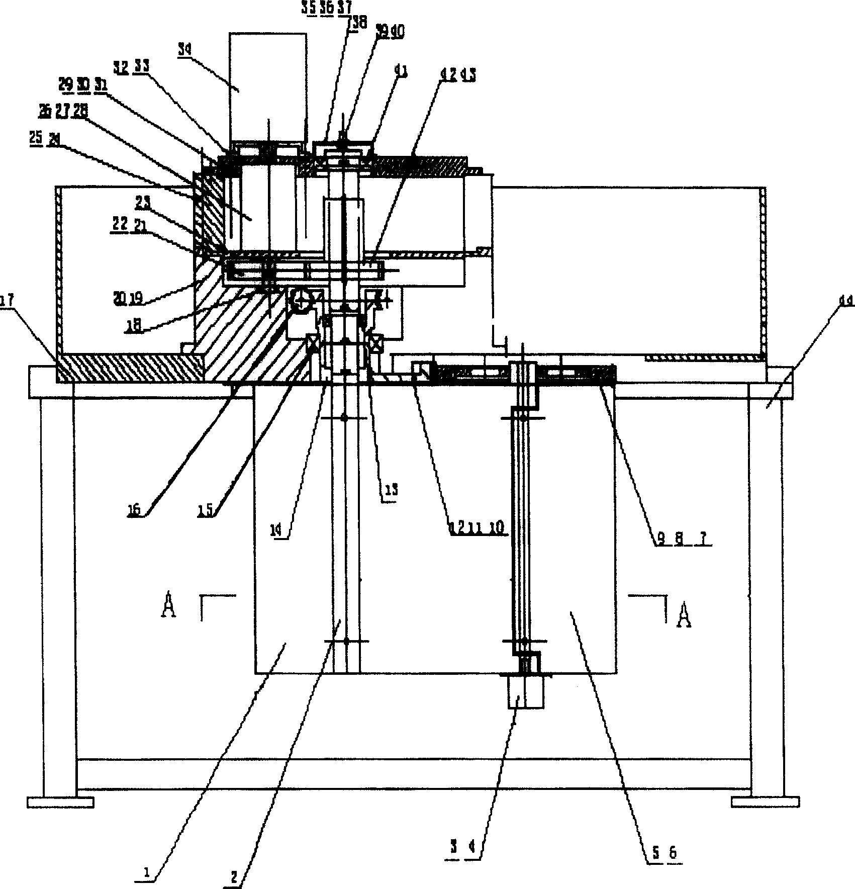 Ship rudder/wing rudder random-rotation-ratio transmission gear