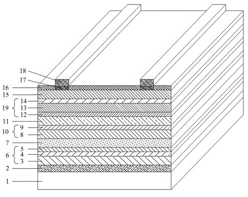 Three-junction laminated thin film solar cell and fabrication method thereof