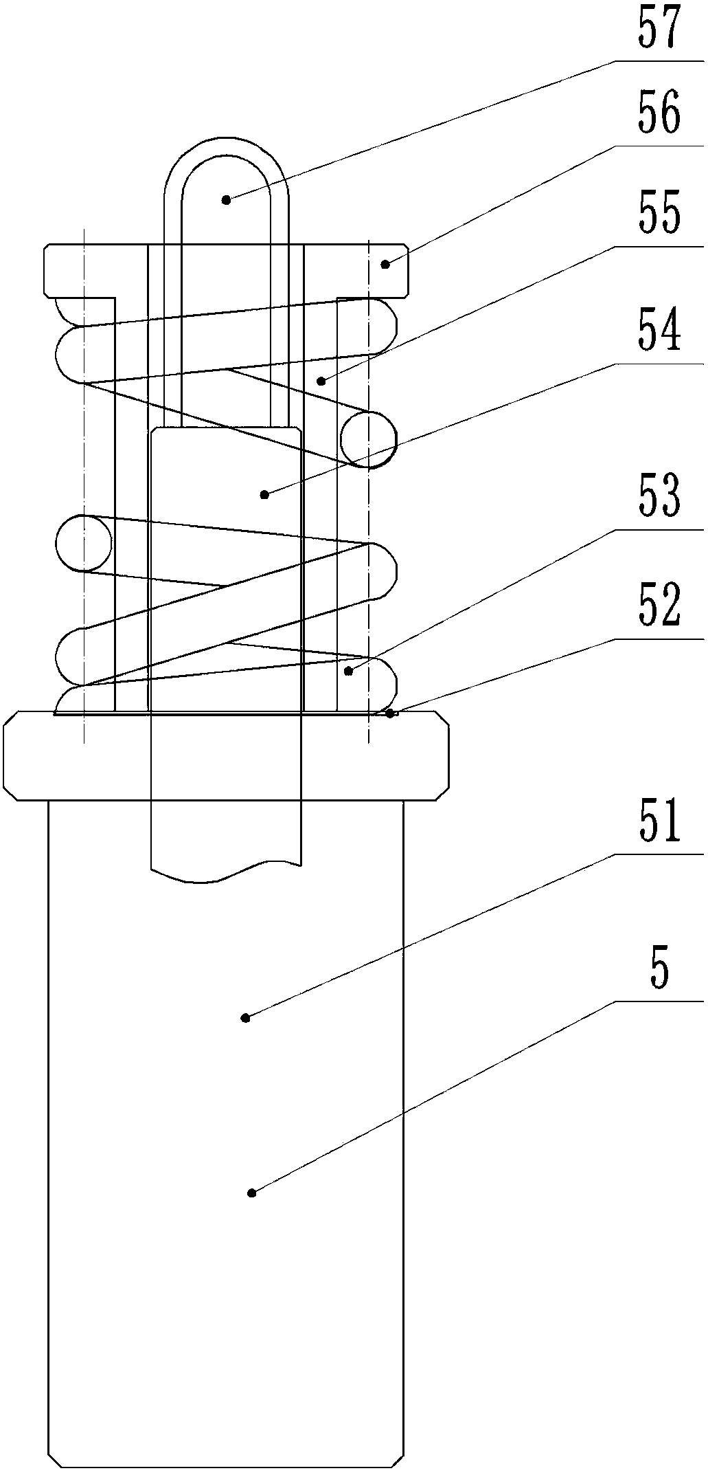 An assembly device for an insulating pull rod