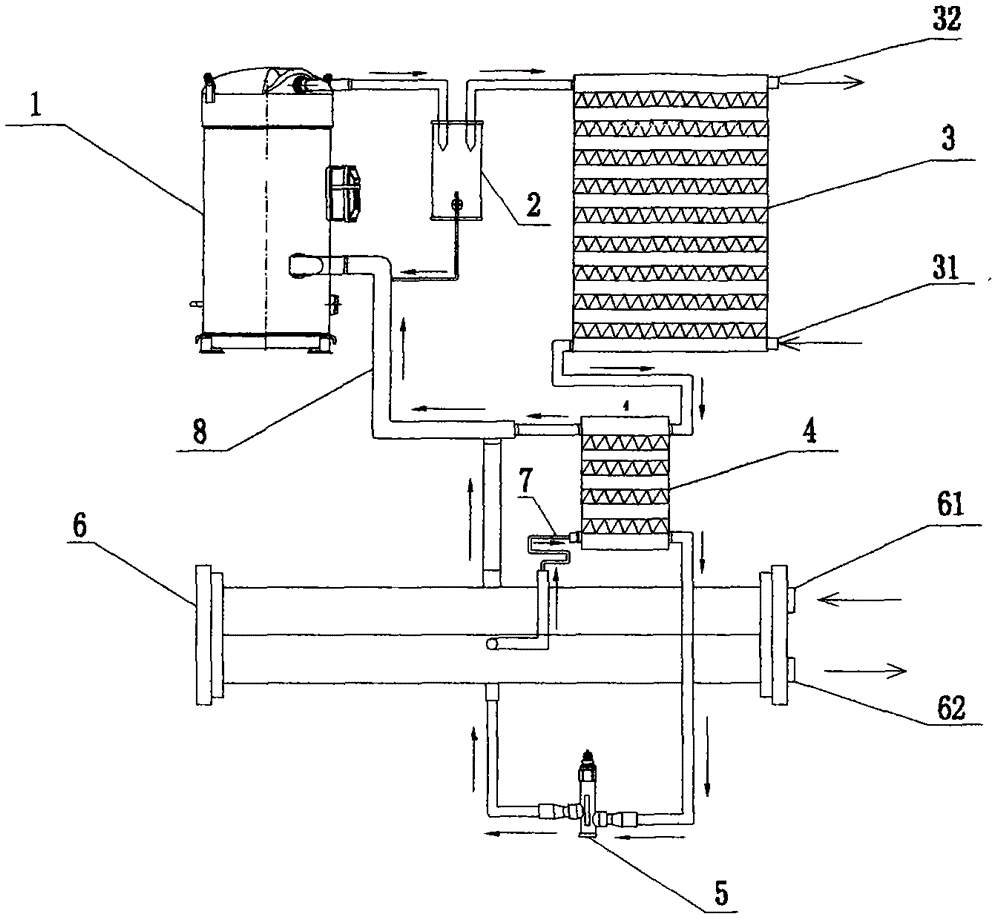 Flooded scroll heat pump water heater and operating method thereof
