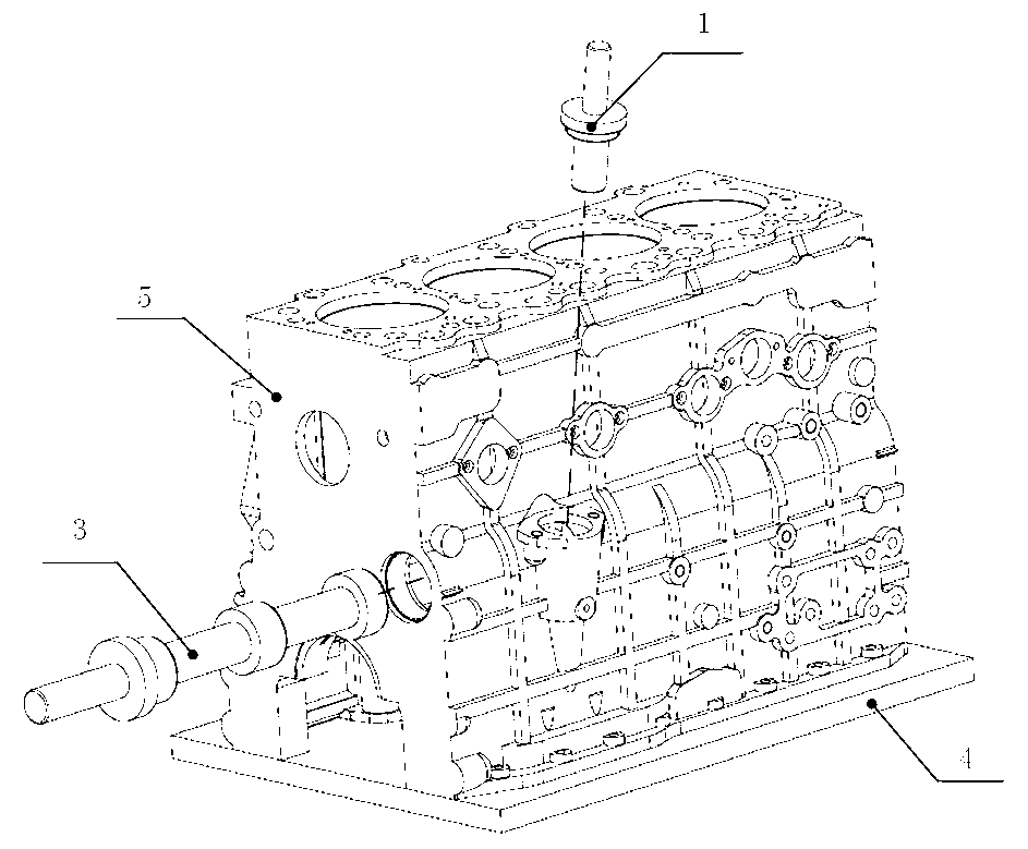 Detection tool assembly for detecting interference of cam shaft hole and engine oil pump hole of diesel engine cylinder body