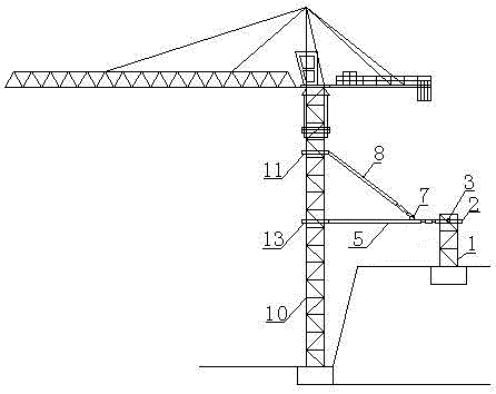 Construction tower crane temporary set-up attachment