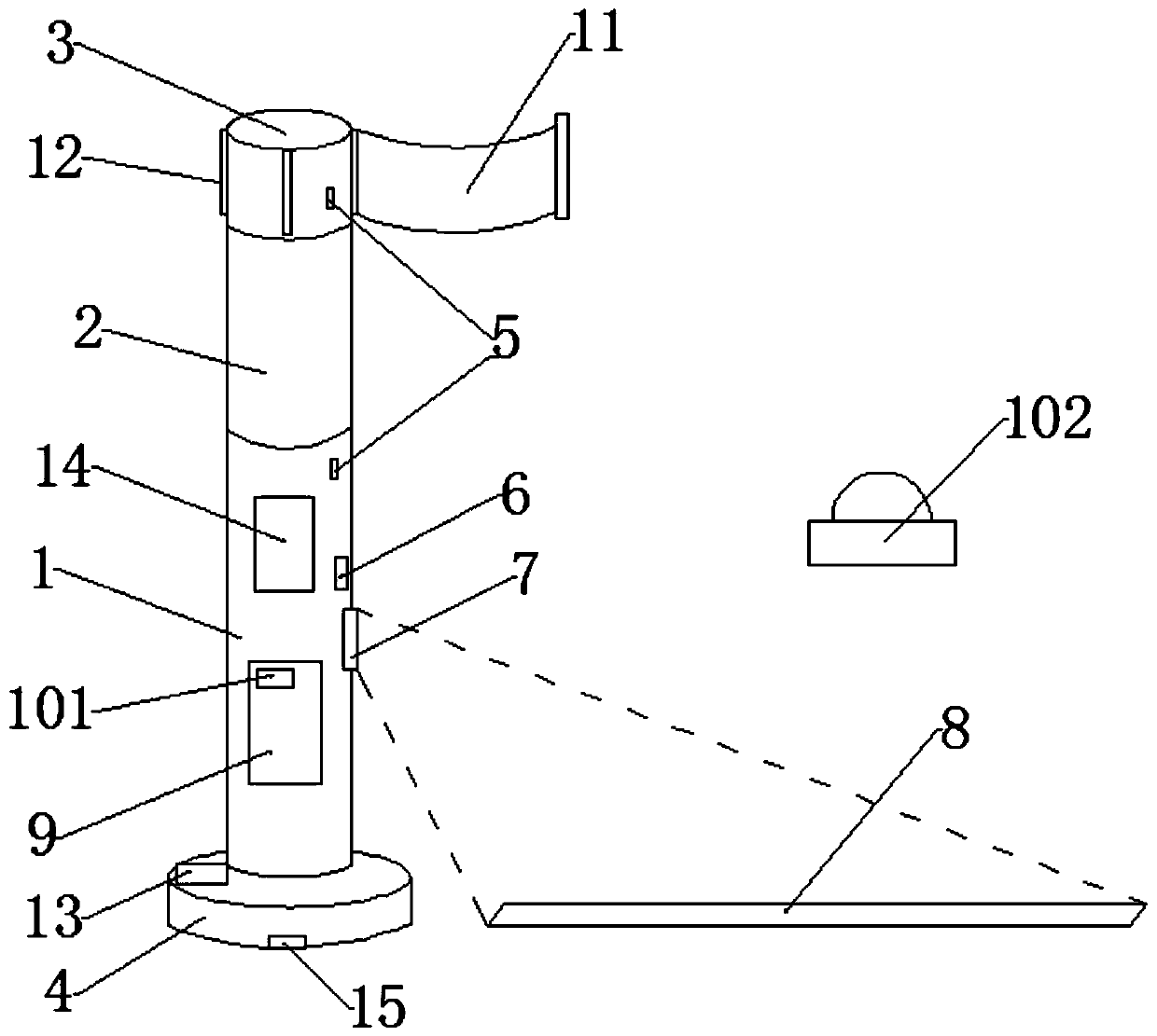 Multifunctional intelligent guide fence device and application thereof