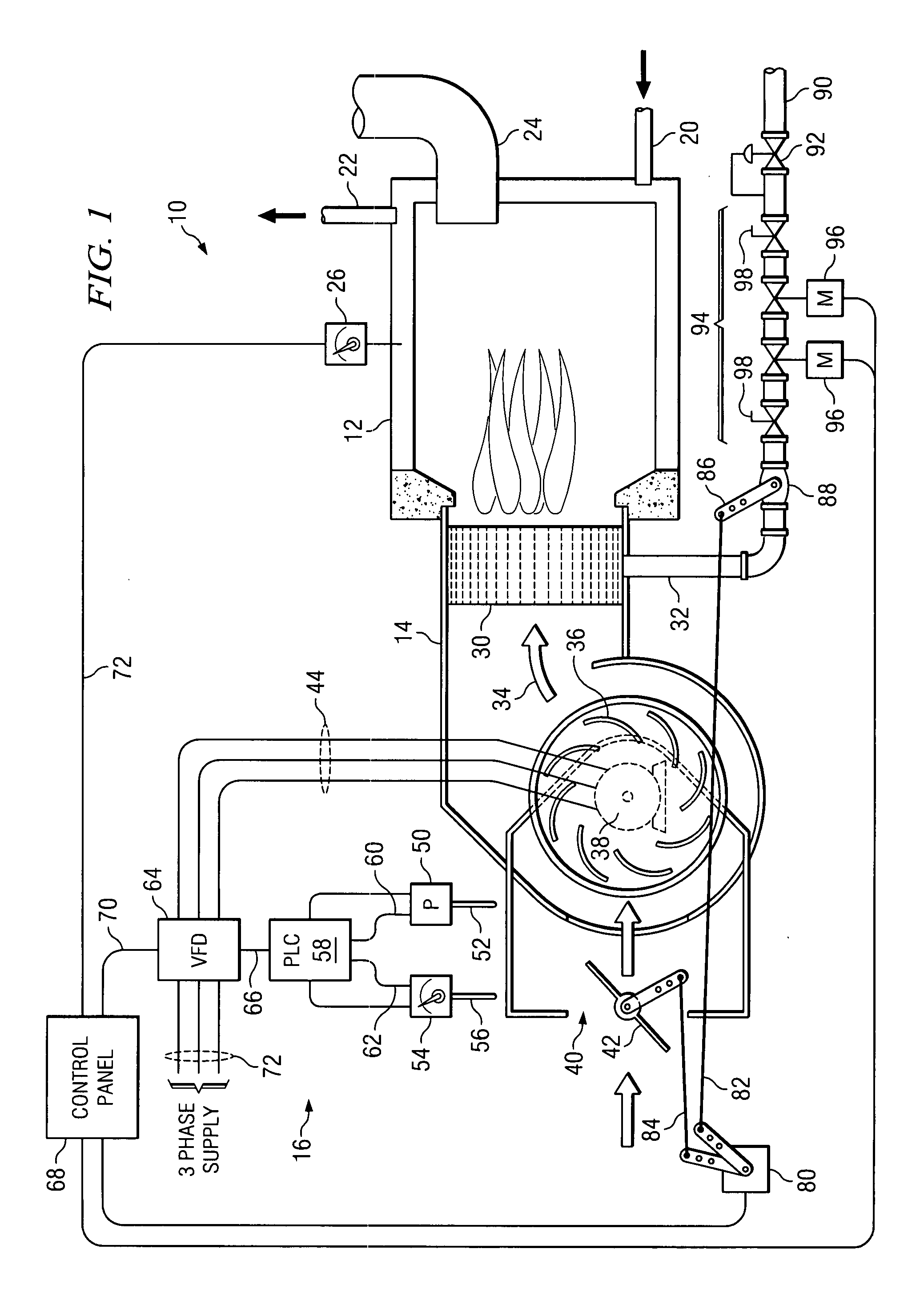 Method and apparatus for controlling combustion in a burner