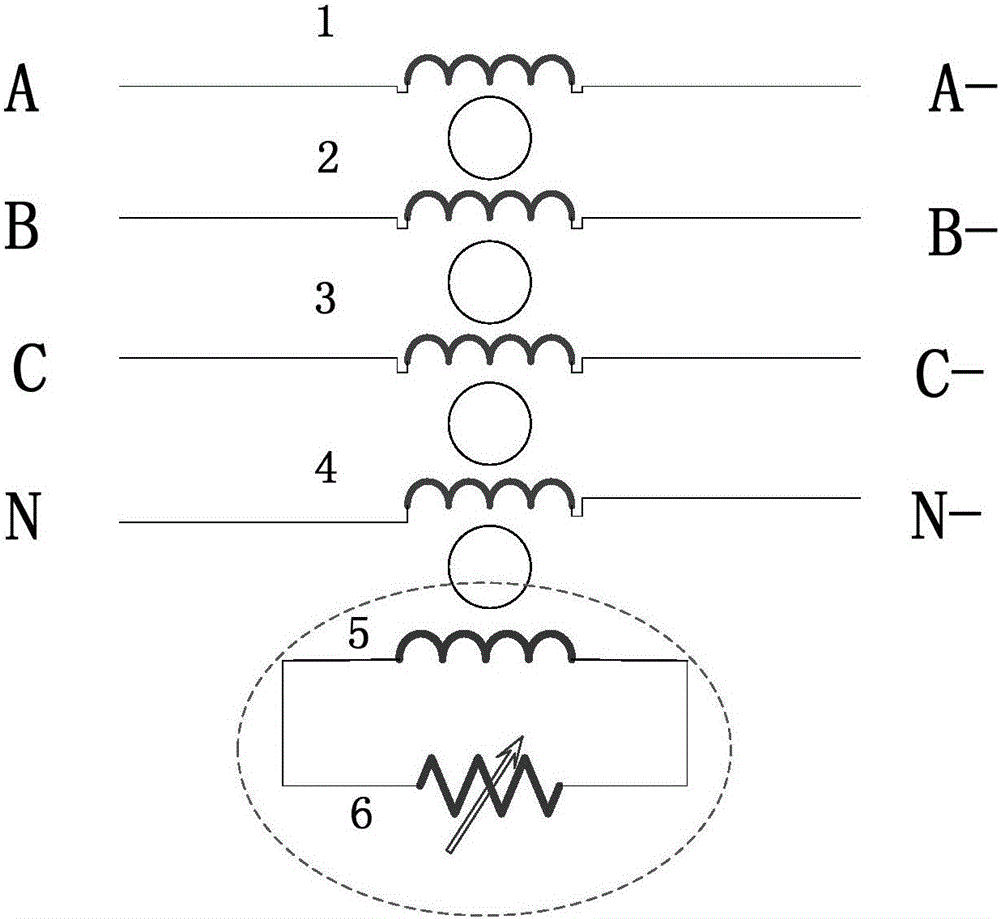 Common-mode interference suppression circuit for three-phase EMI filter