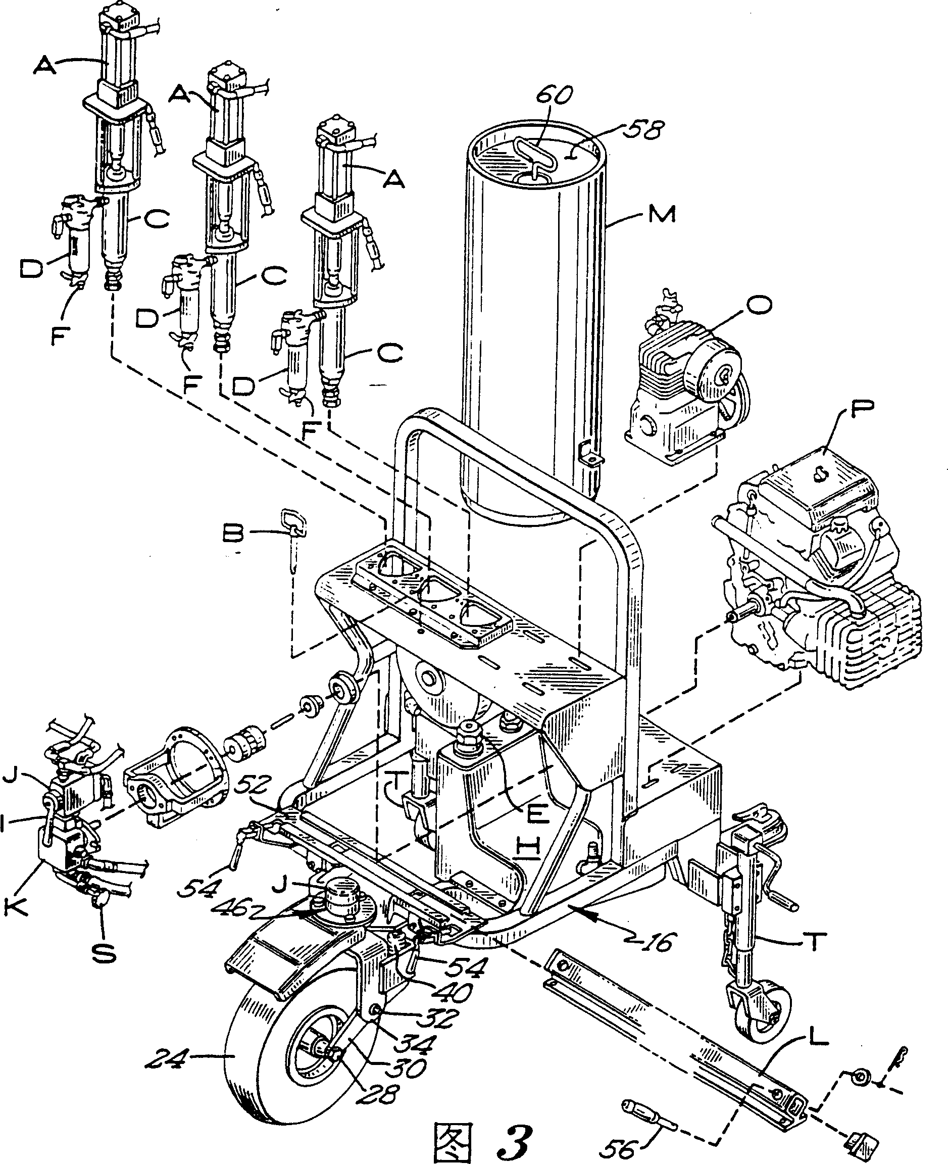 Road line-drawing device drawn by vehicle