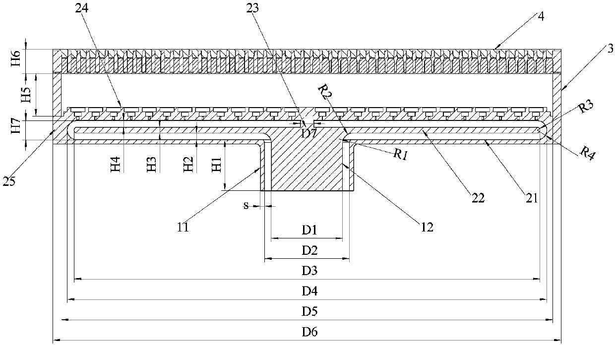 High power microwave radial line mode conversion slot antenna