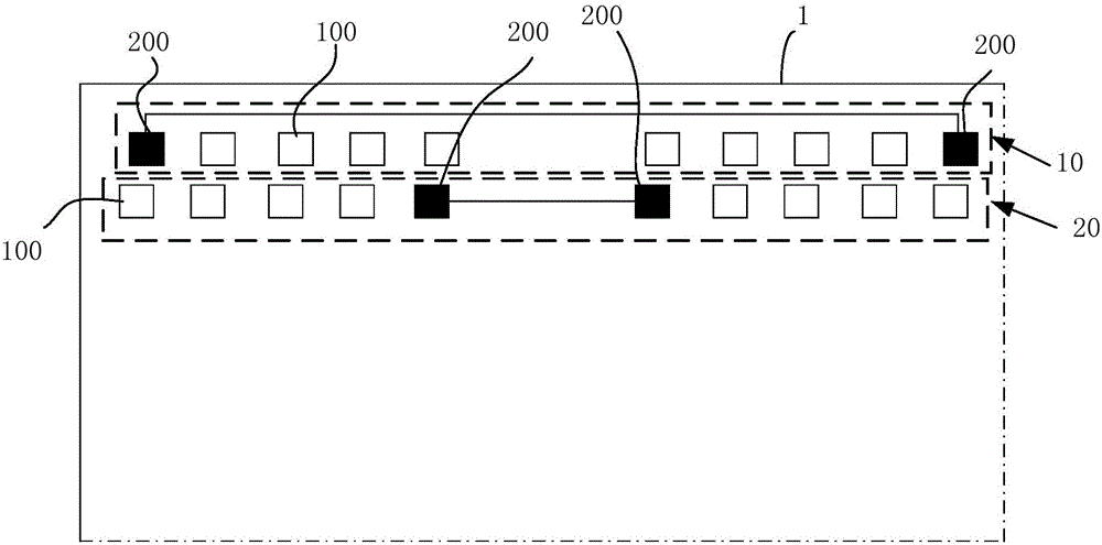 Display substrate, light-on equipment and detection method of light-on test pin alignment