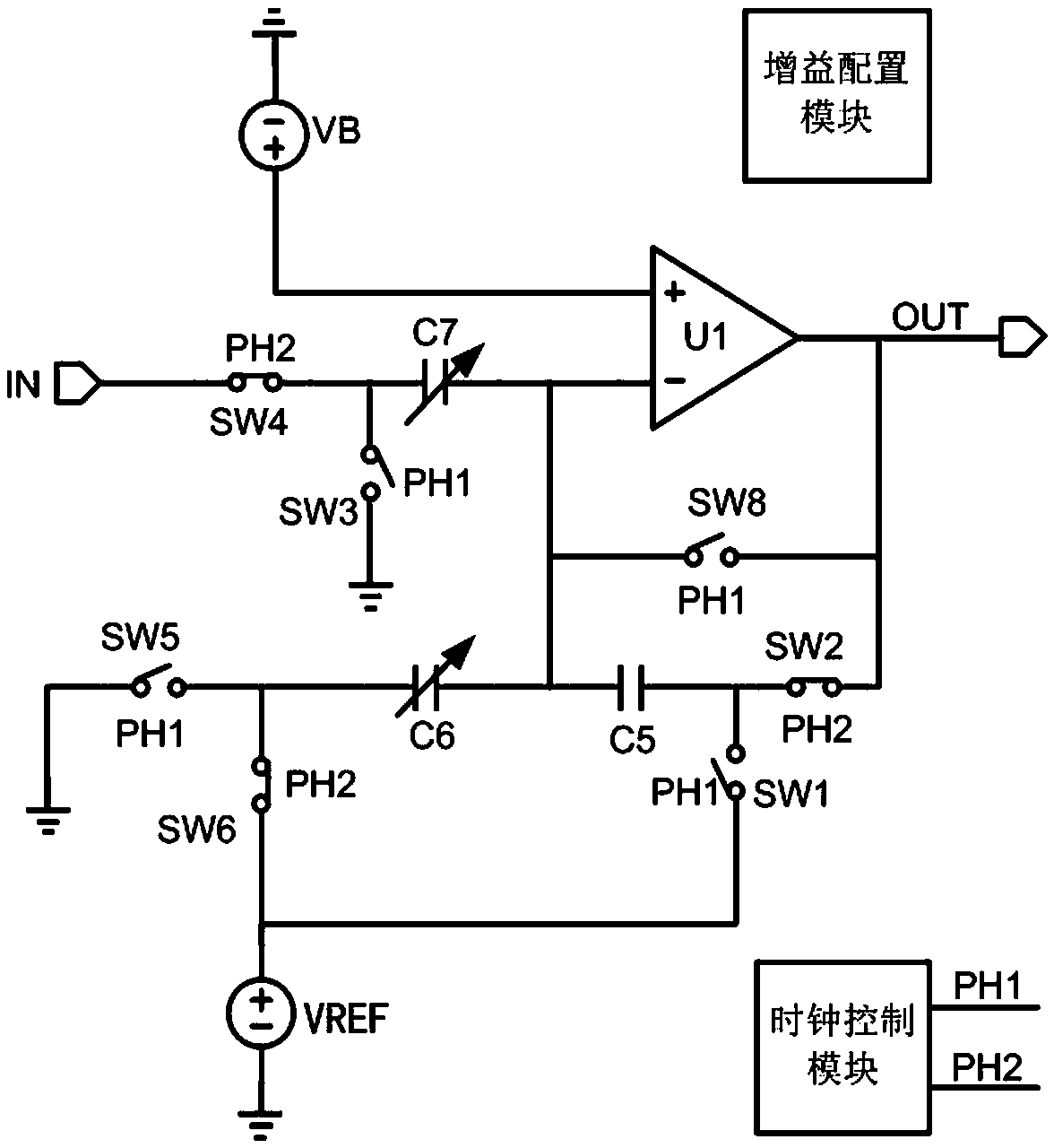 Variable gain amplification circuit for pressure-sensitive touch control