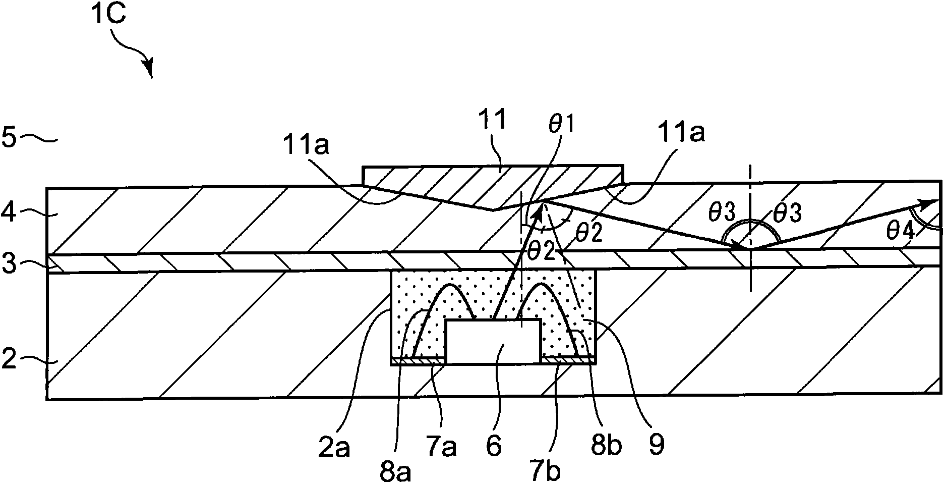 Illuminating device, and input device having the former