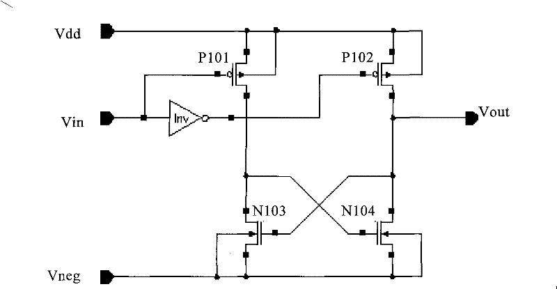 Negative voltage level switching circuit