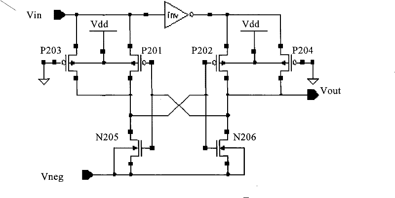 Negative voltage level switching circuit