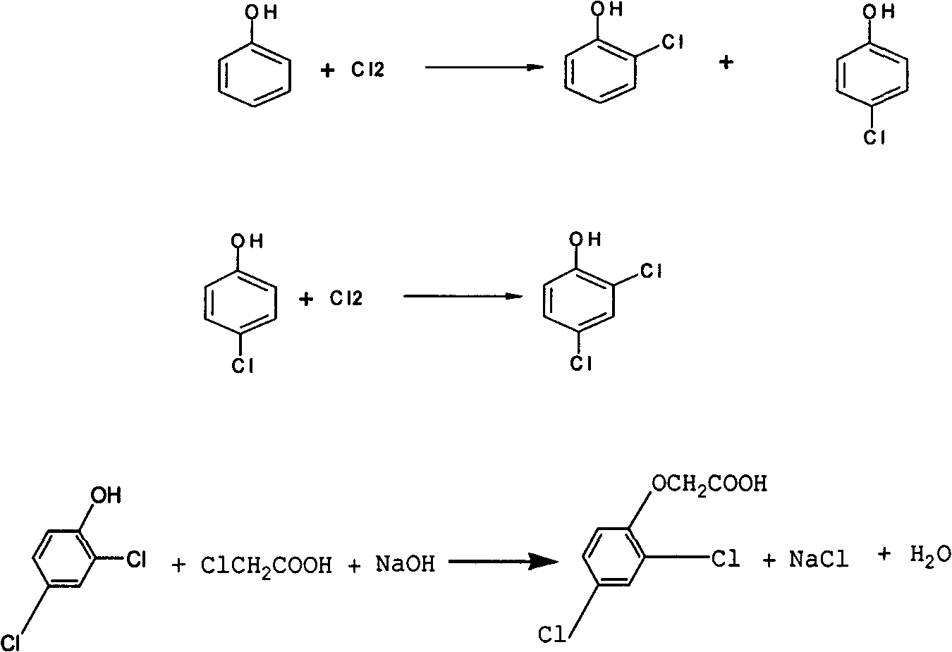Process for preparing 2,4-dichlorphenoxyacetic acid with high quality