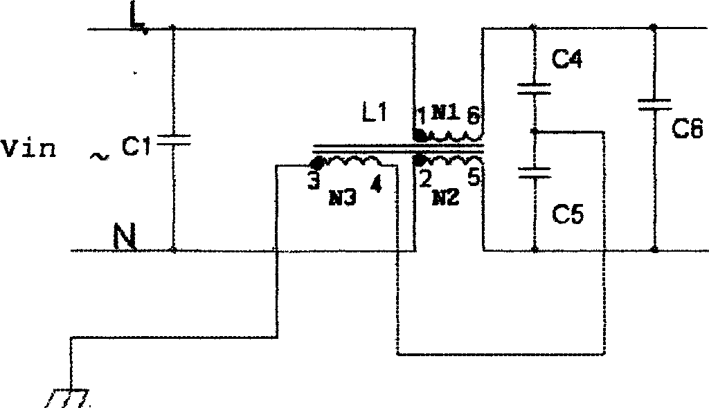Single-phase AC inputting electromagnetic interference killer circuit