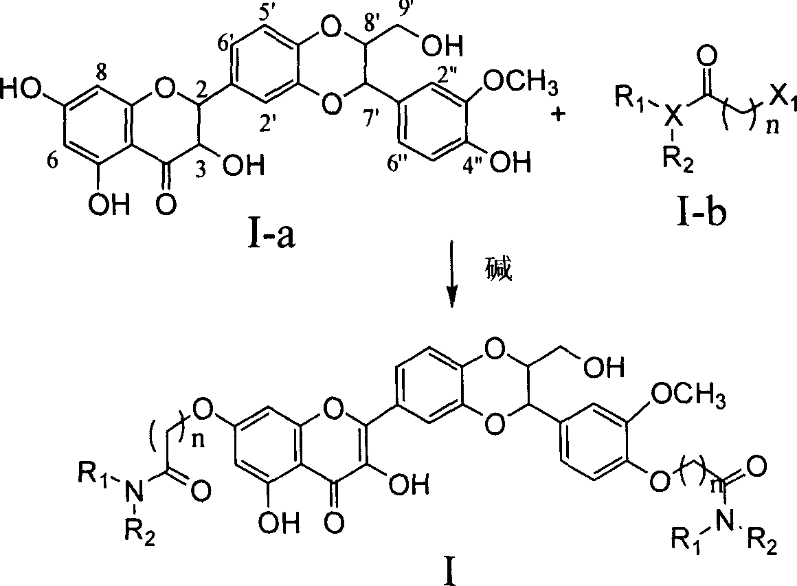 Dehydrosilibinin diester derivatives, preparation method and use thereof