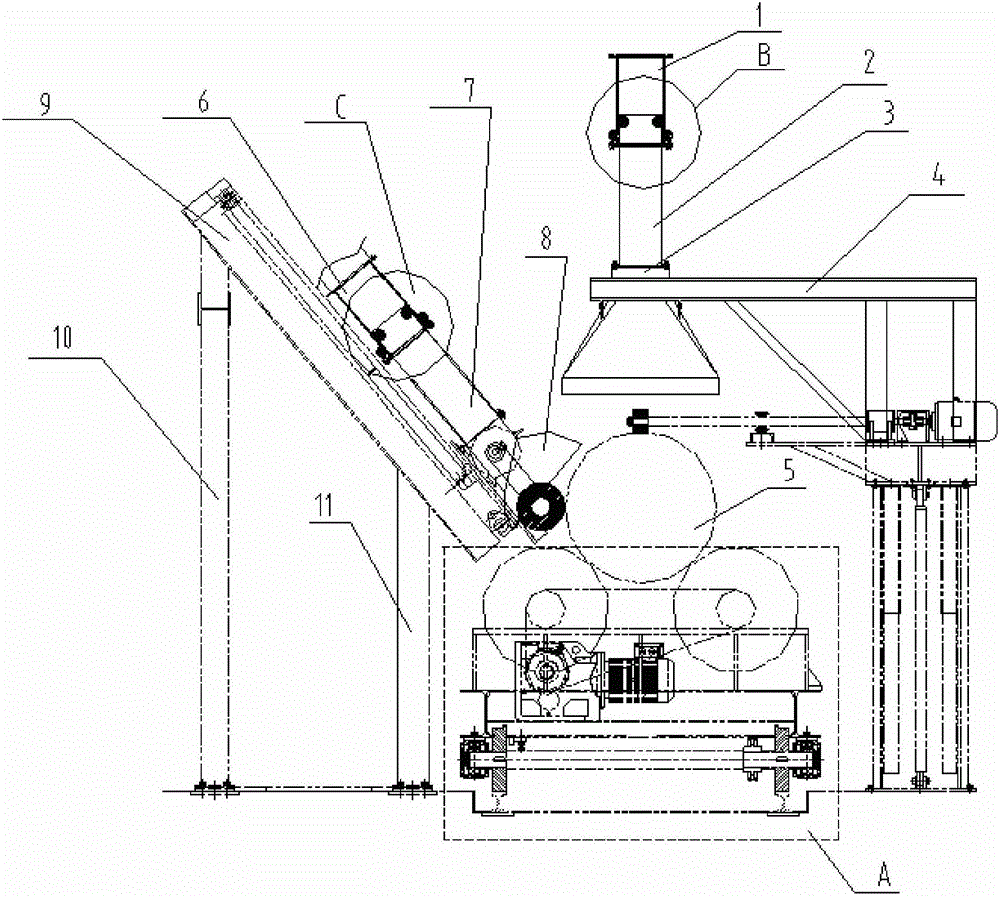 Polishing device for nodular cast iron ejection pipe