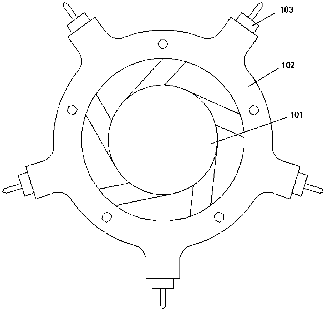 Turret type tool rest reducing rigidity requirement for main shaft