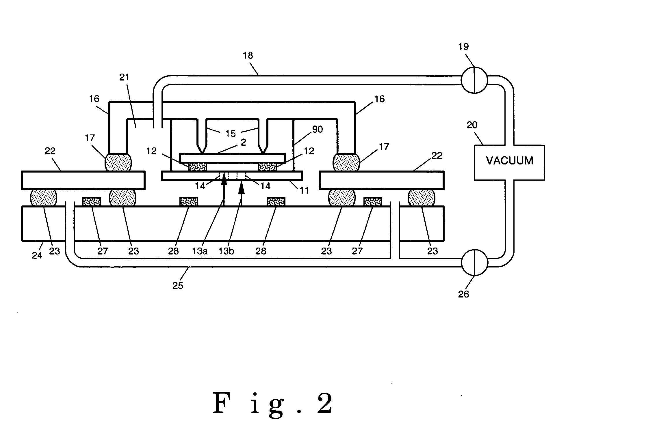 Vacuum chamber with two-stage longitudinal translation for circuit board testing