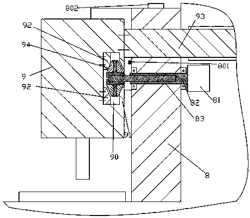 A processing device with reciprocating motion of processing head and indicator light